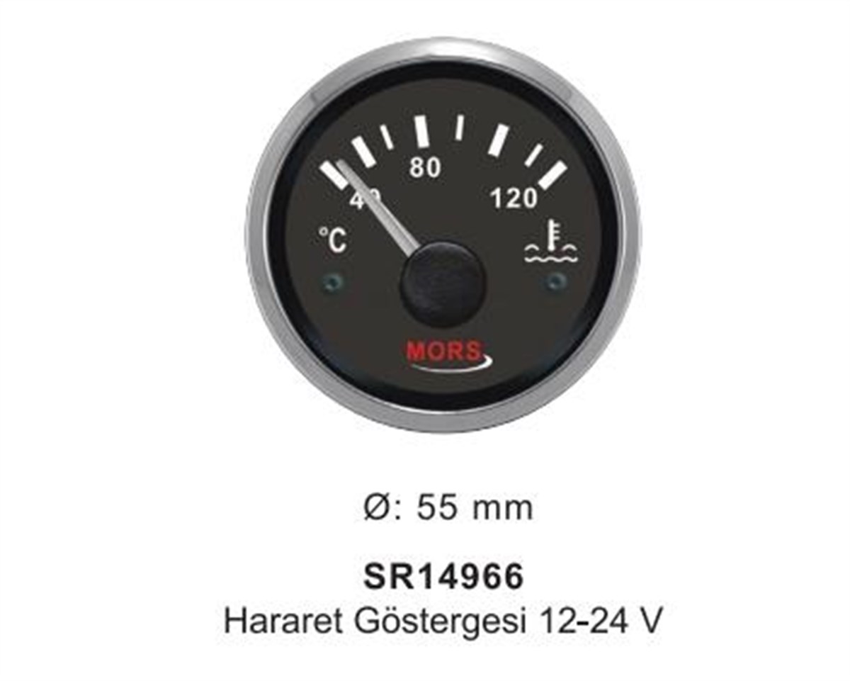 Mors Hararet Saati 12 24V Siyah Sr14966
