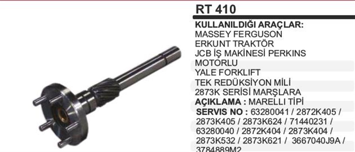 Rediktör Mili Jcb Perkins Mf Marelli Tip Mili İnce