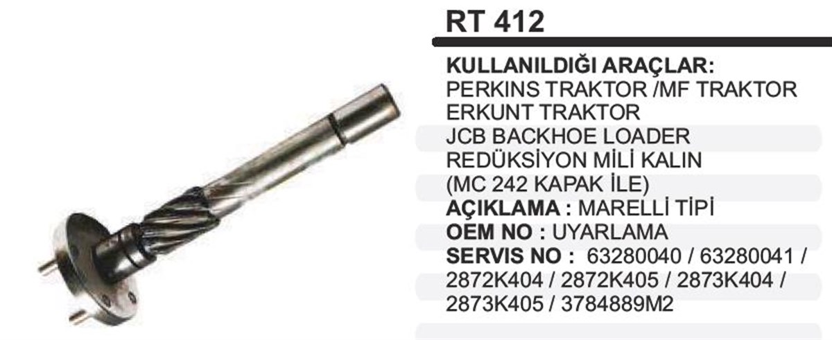 Rediktör Mili Perkins Mf Erkunt Jcb Rt412