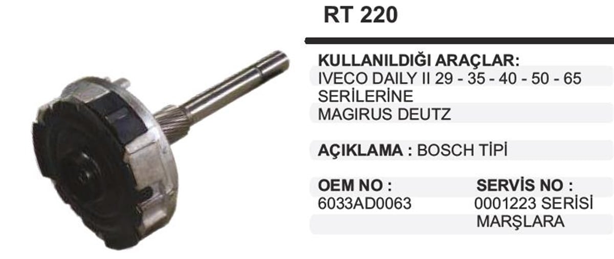 Rediktör Takımı Bosch Tip Iveco Daıly Rt220 Magurus Deutz