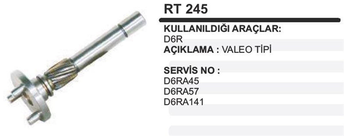 Rediktör Takımı Valeo Tip Renault Marş Rt245