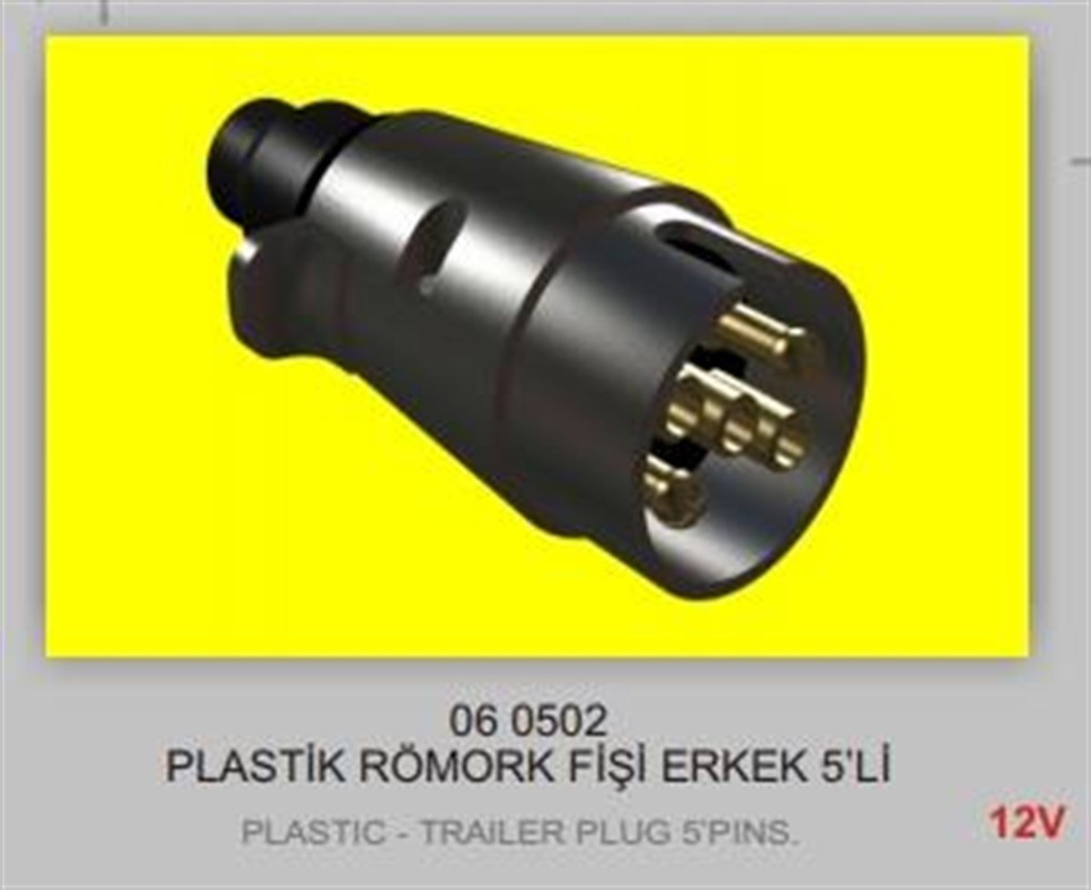 Römork Fişi 5Li Erkek Plastik Eng060502