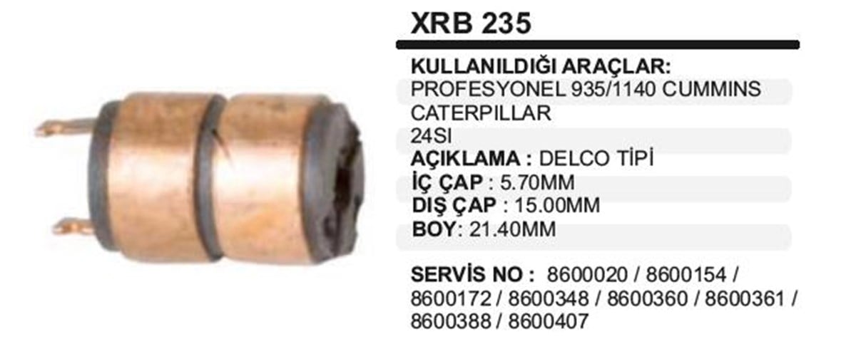 Rotor Bakırı Cummins Bmc Pro Cat Wrb235 