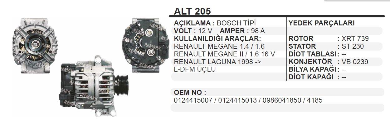 SCHENNAALT205-Alternatör Dinamo
