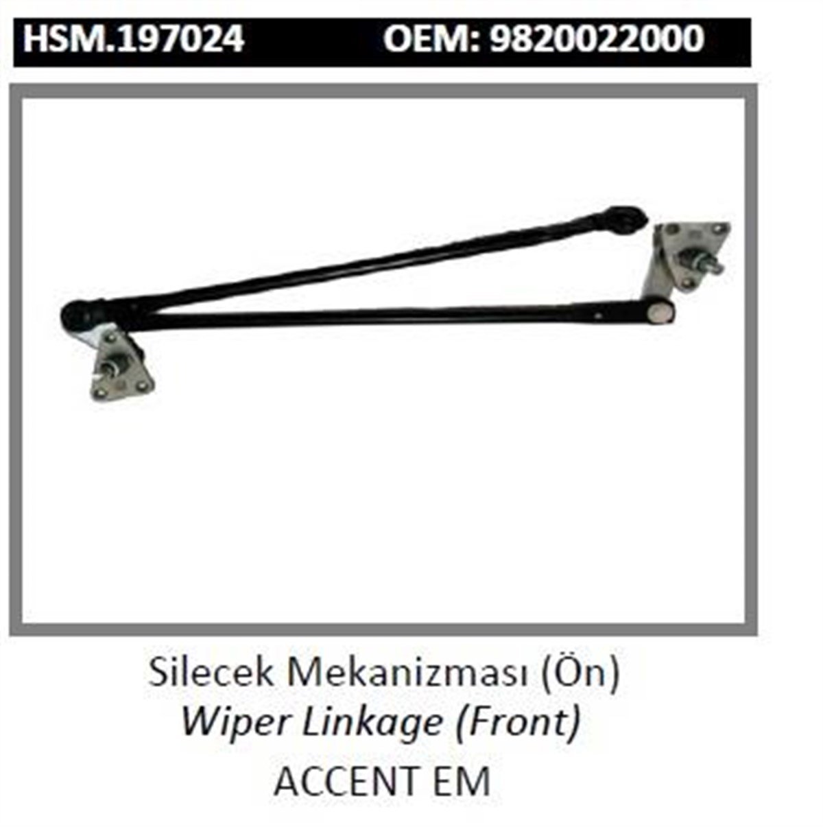Silgi Mekanizması Motorsuz Hyundai Accent 95 99
