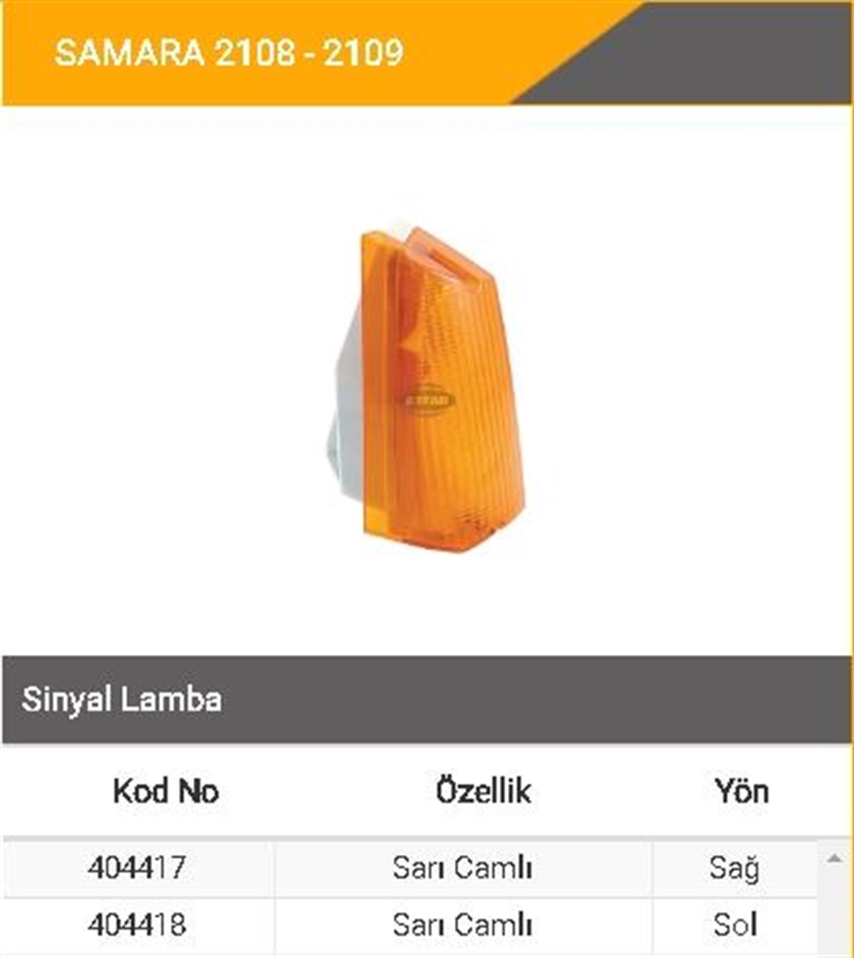 Sinyal Ön Lada Samara Sağ Ayf404417