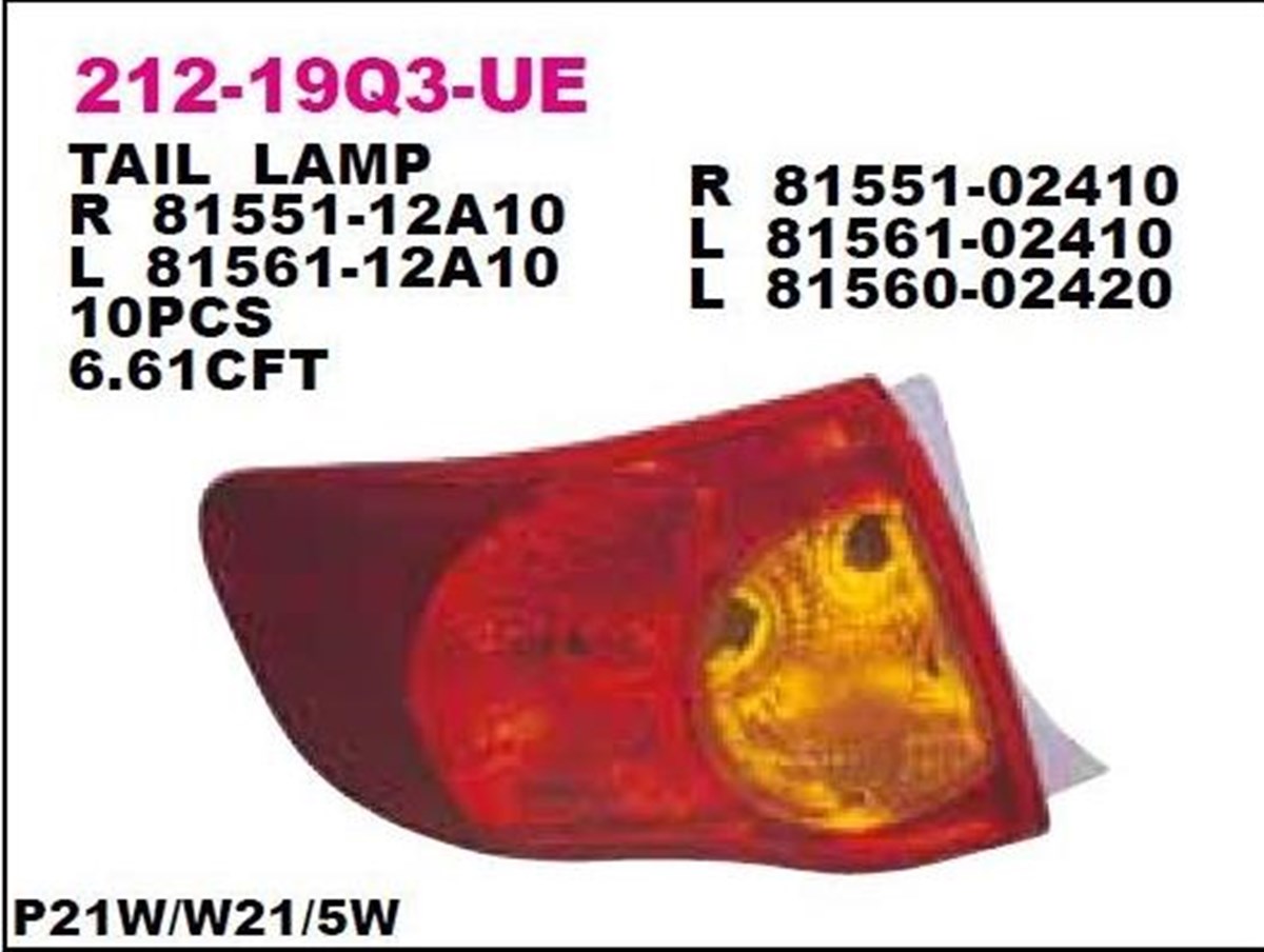 Stop Lambası Dış Sağ Corolla 07 Hd08 59002 21219Q3