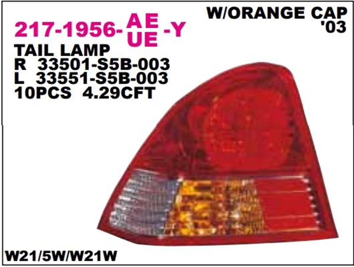 Stop Lambası Honda Cıvıc 03 Sarı Sol 217 1956