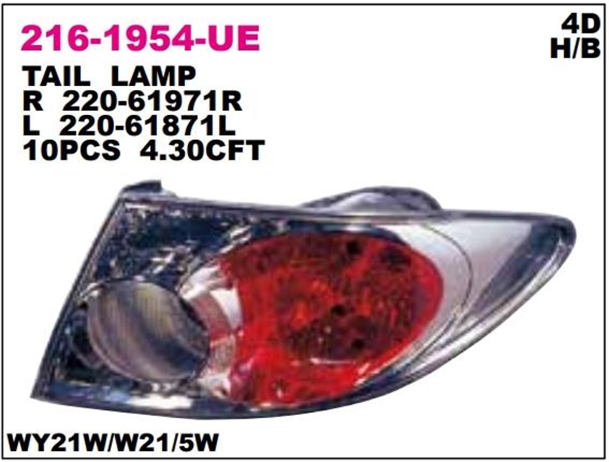 Stop Lambası Mazda 3 Seffaf 02 Sağ 216 1954R