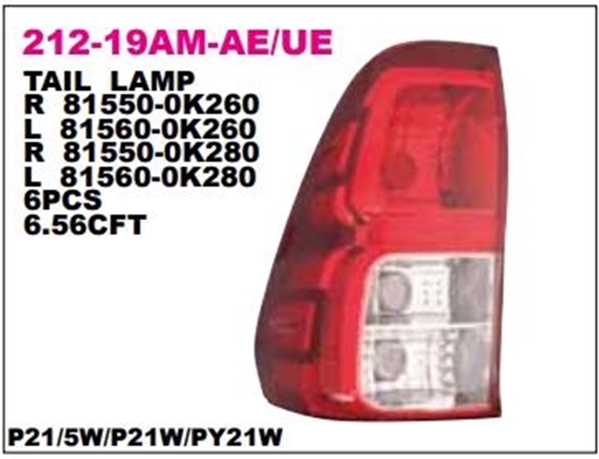 STOP LAMBASI SAĞ TOYOTA HILUX 2016-.......21219AMRLDUE