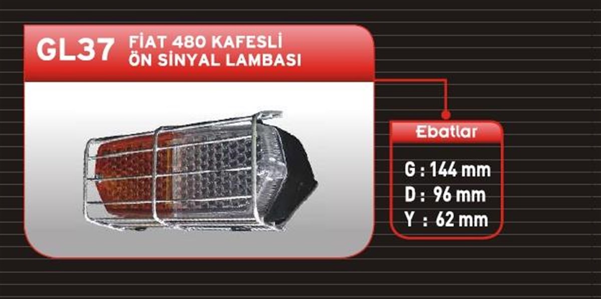 Stop Ön Park Lambası Sol Fıat 480 640 Tel Kafesli Saç  Telli
