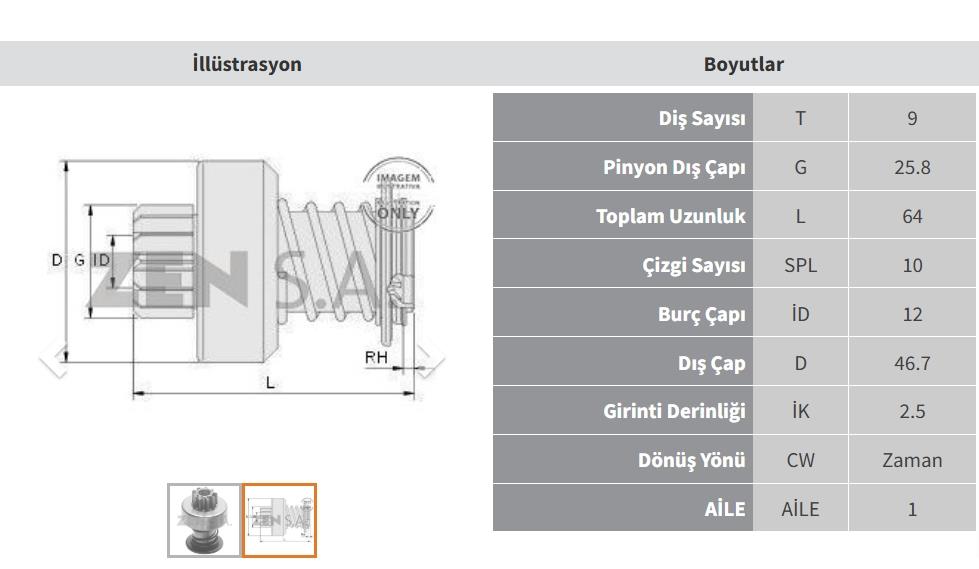ZEN0108-Marş Dişlisi