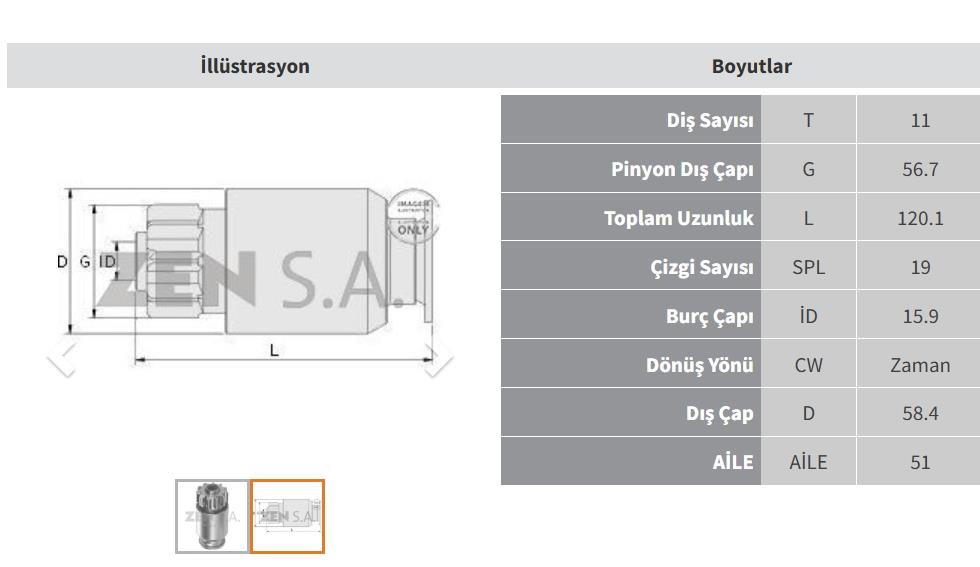 ZEN0110-Marş Dişlisi