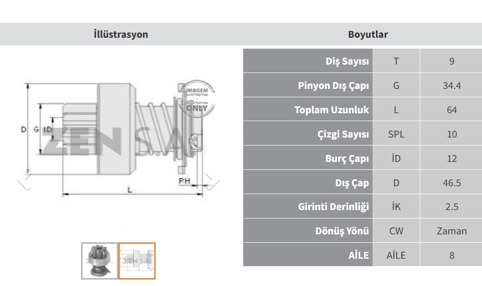 ZEN0163-Marş Dişlisi