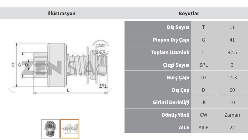 ZEN0226-Marş Dişlisi