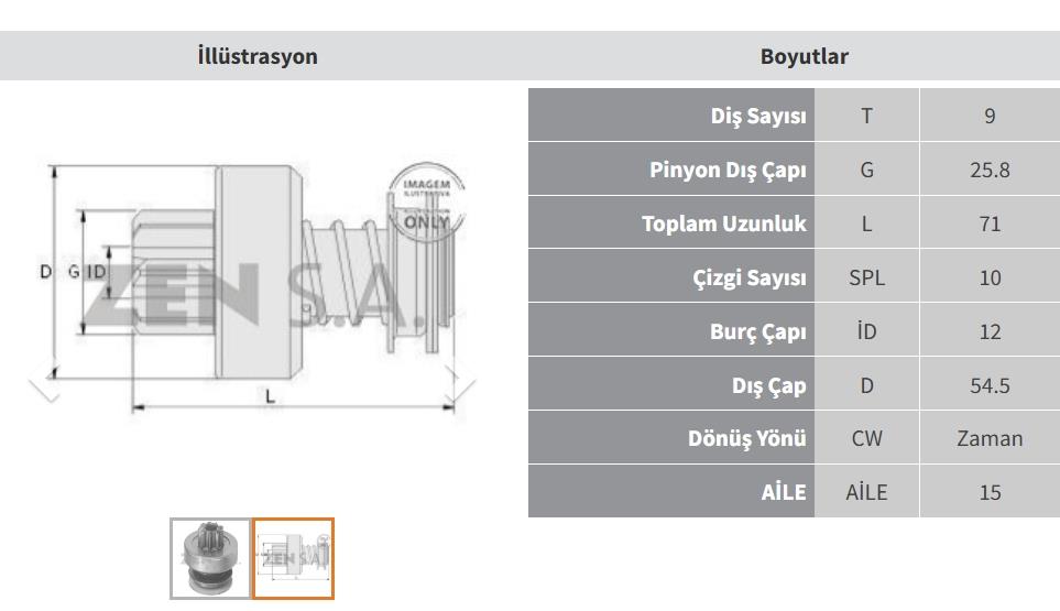 ZEN0228-Marş Dişlisi