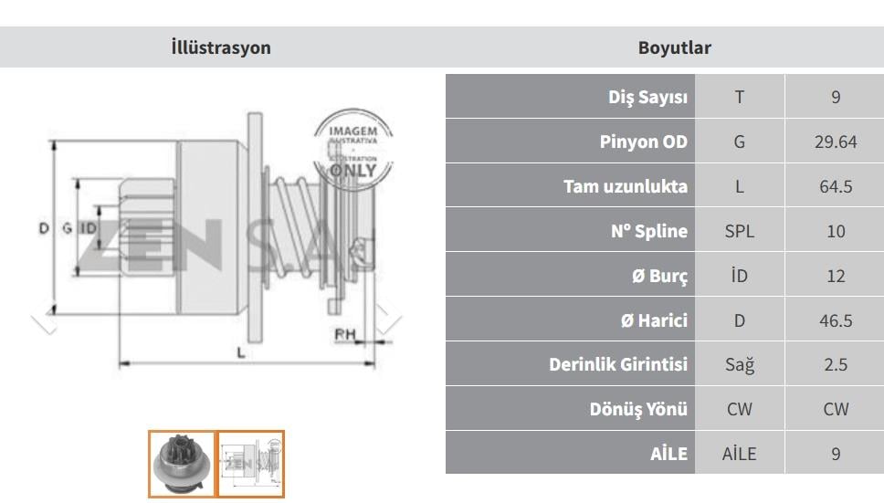ZEN0300-Marş Dişlisi