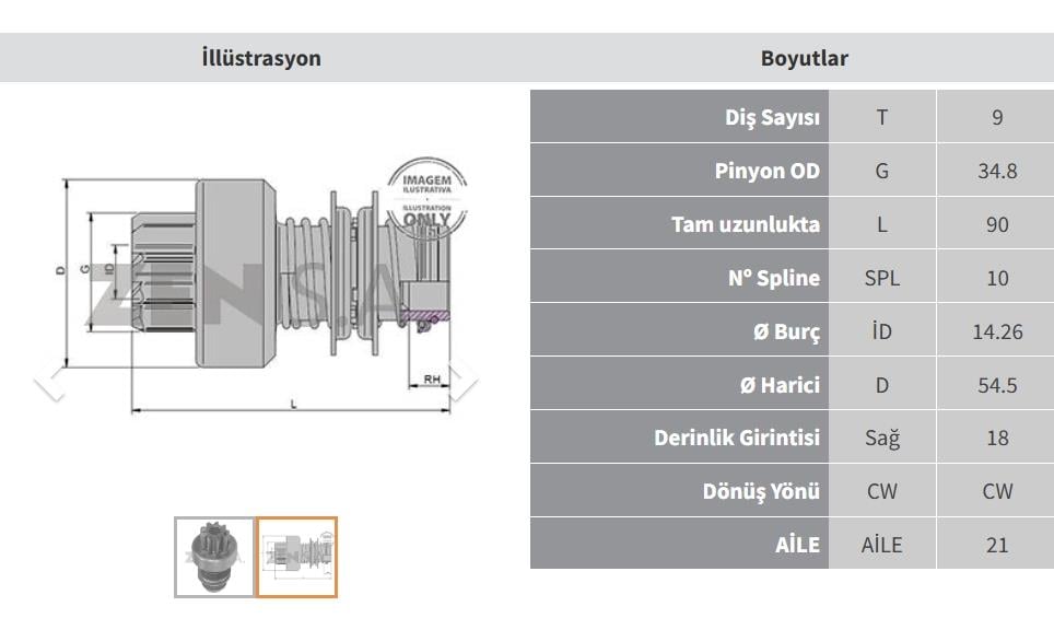 ZEN0318-Marş Dişlisi