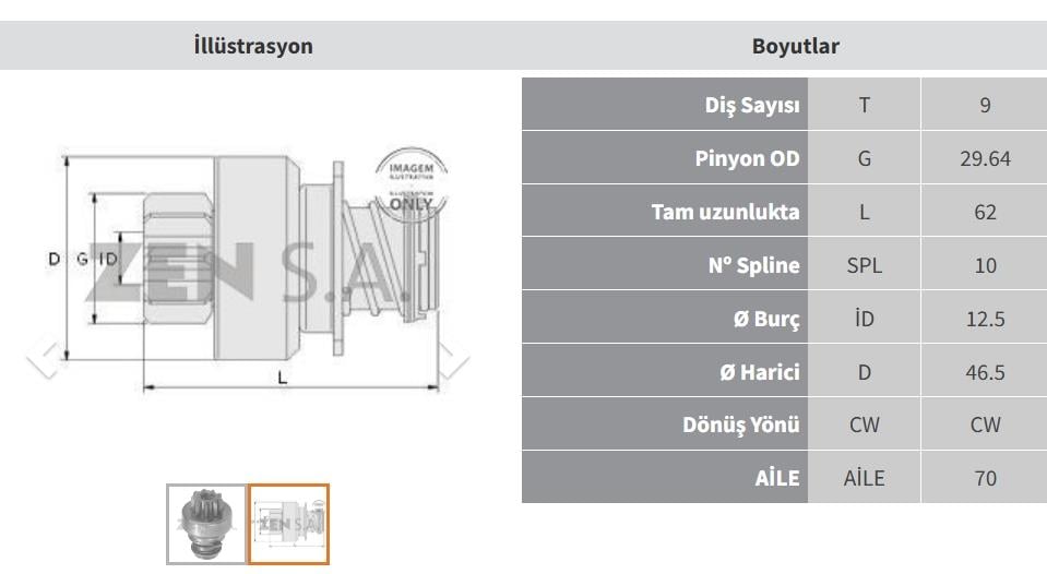 ZEN0351-Marş Dişlisi