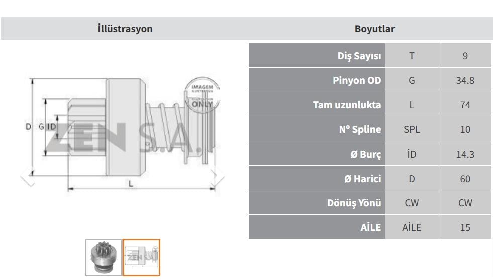 ZEN0366-Marş Dişlisi