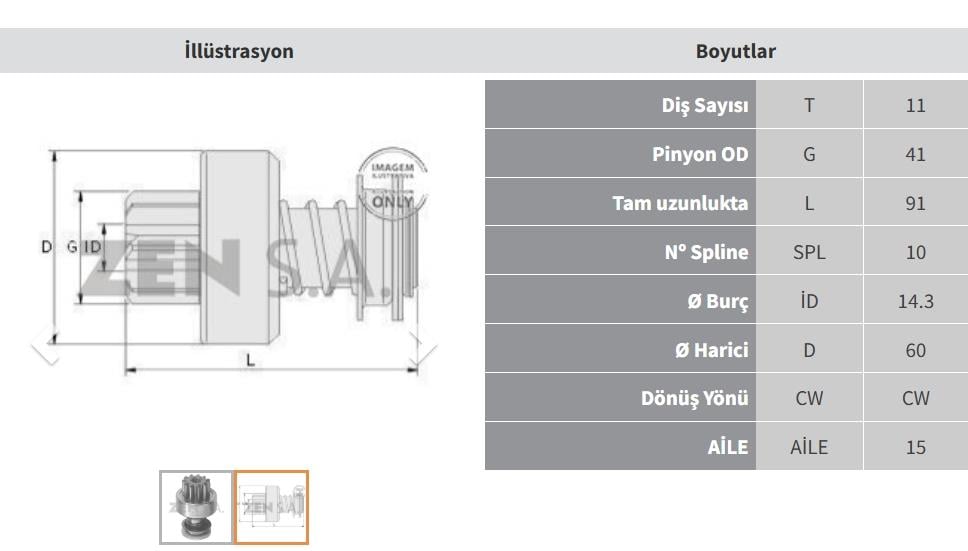 ZEN0378-Marş Dişlisi