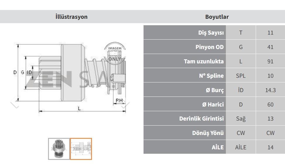ZEN0392-Marş Dişlisi