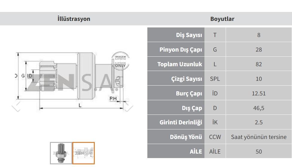 ZEN0517-Marş Dişlisi