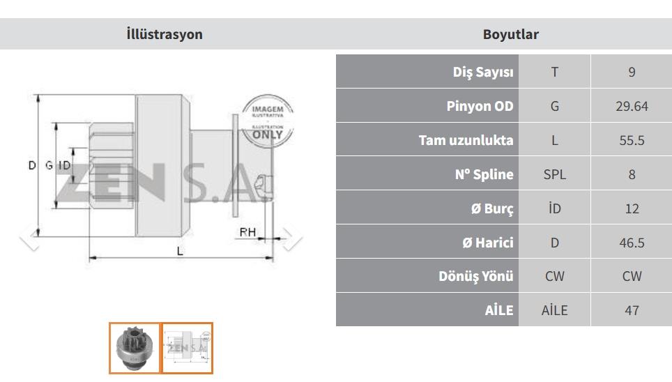 ZEN0584-Marş Dişlisi