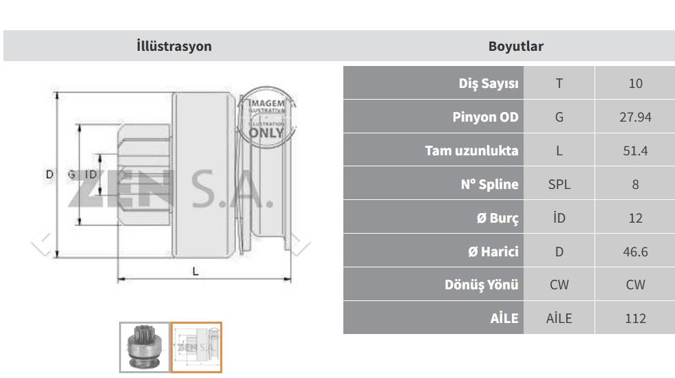ZEN0597-Marş Dişlisi