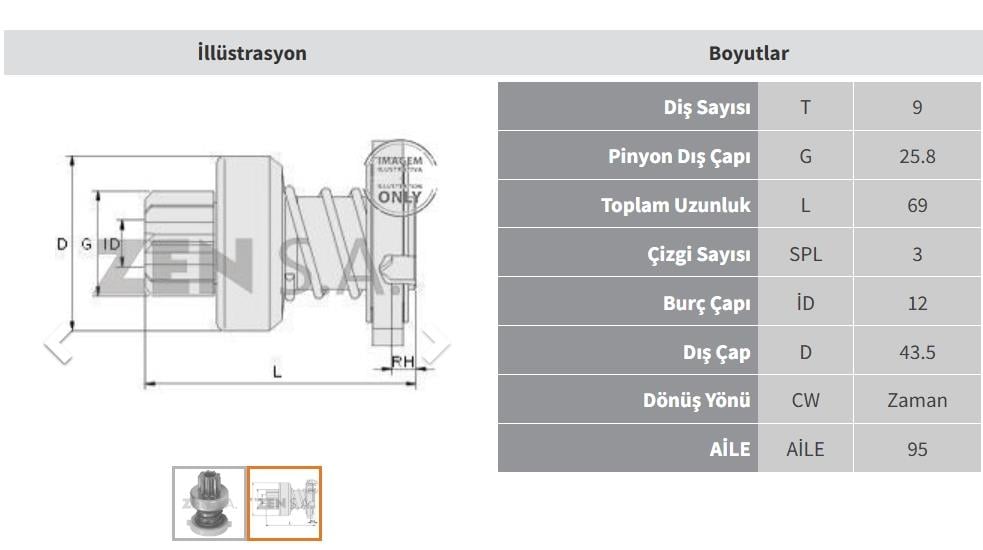 ZEN0612-Marş Dişlisi