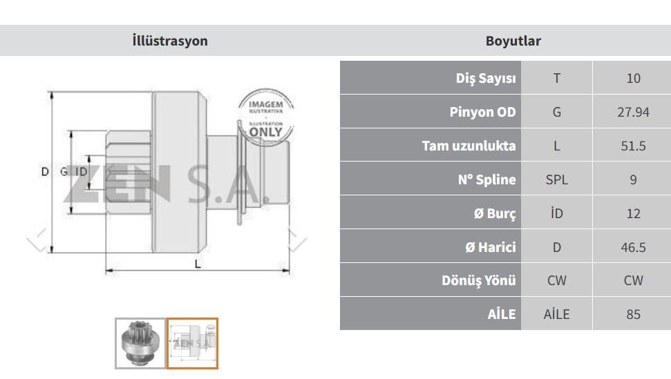 ZEN0747-Marş Dişlisi