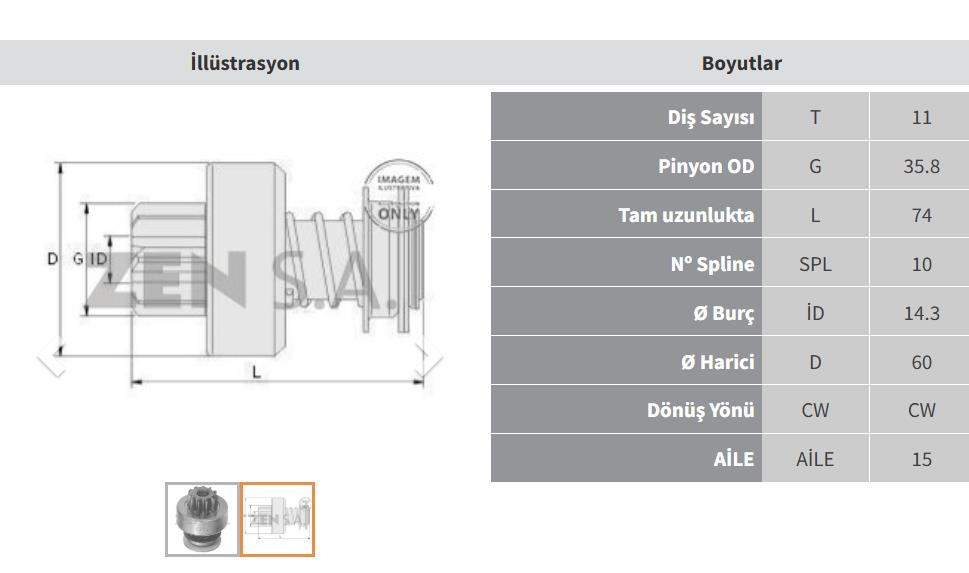 ZEN0761-Marş Dişlisi