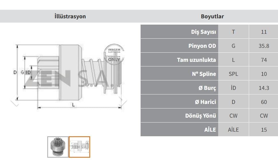 ZEN0764-Marş Dişlisi