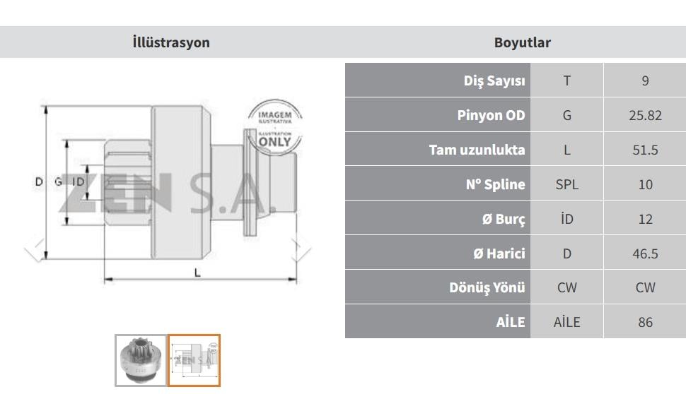 ZEN0787-Marş Dişlisi