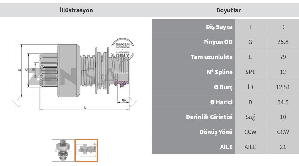 ZEN0831-Marş Dişlisi