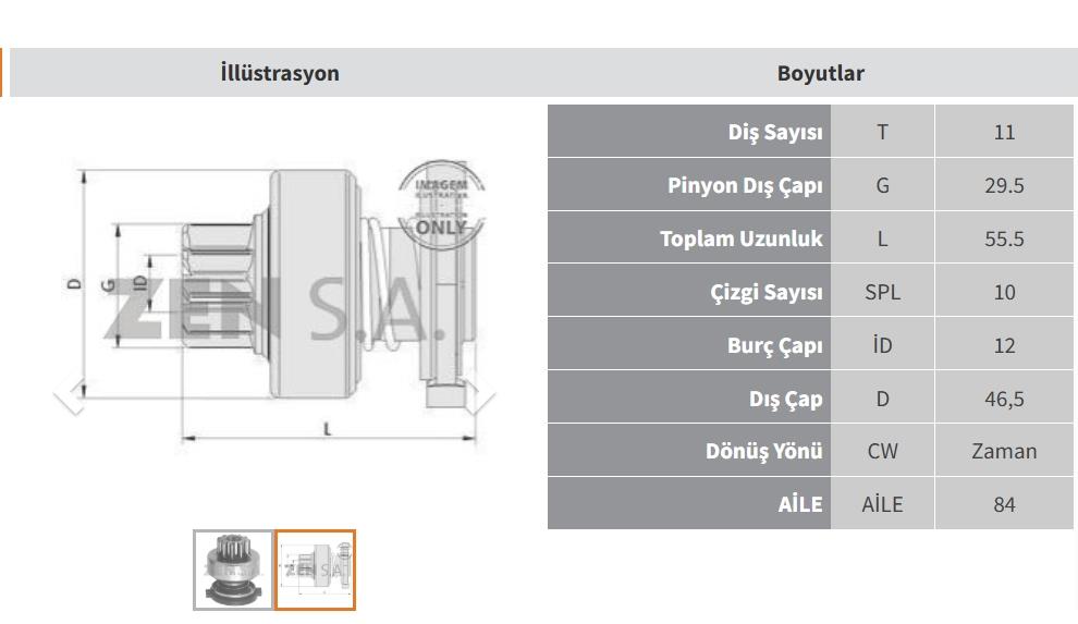 ZEN0855-Marş Dişlisi