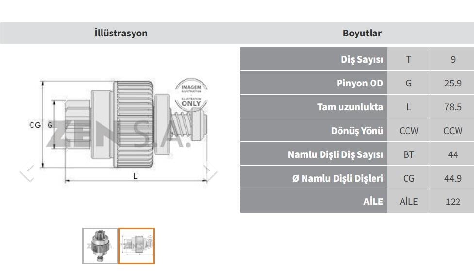 ZEN0892-Marş Dişlisi