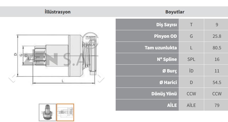ZEN0932-Marş Dişlisi