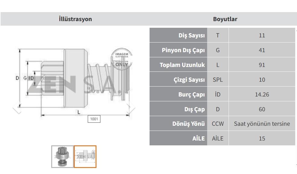 ZEN1001-Marş Dişlisi