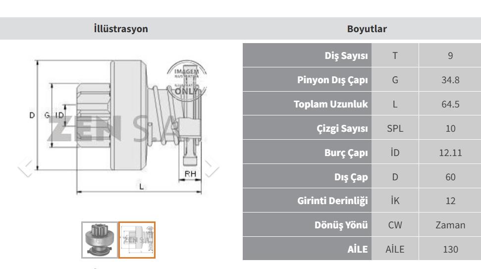 ZEN1025-Marş Dişlisi