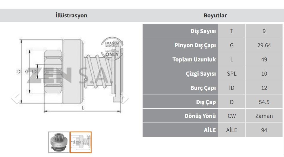 ZEN1033-Marş Dişlisi
