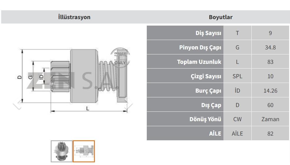 ZEN1038-Marş Dişlisi