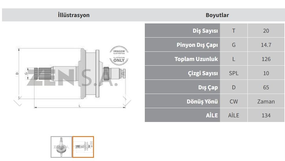 ZEN1046-Marş Dişlisi