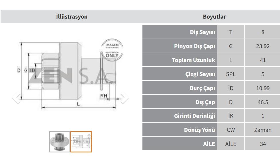 ZEN1064-Marş Dişlisi