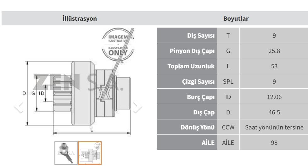 ZEN1068-Marş Dişlisi