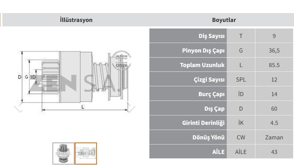 ZEN1112-Marş Dişlisi
