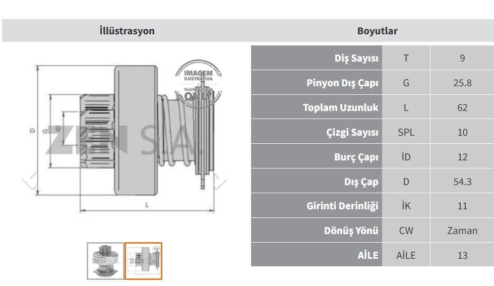 ZEN1117-Marş Dişlisi