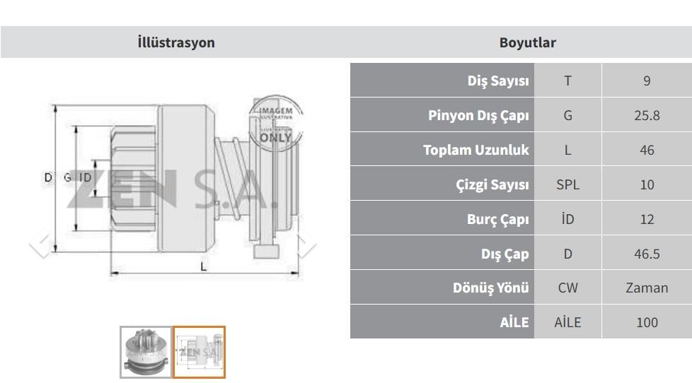 ZEN1153-Marş Dişlisi