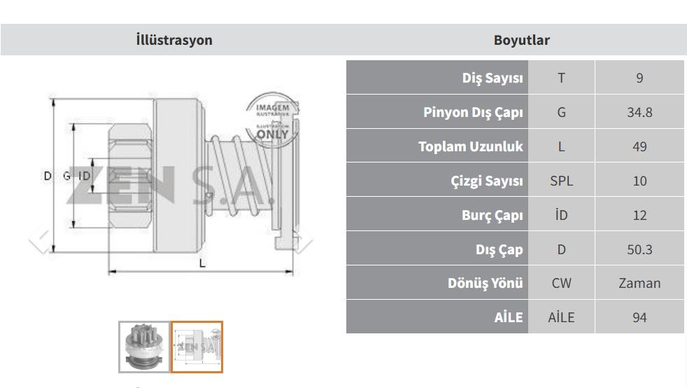 ZEN1155-Marş Dişlisi