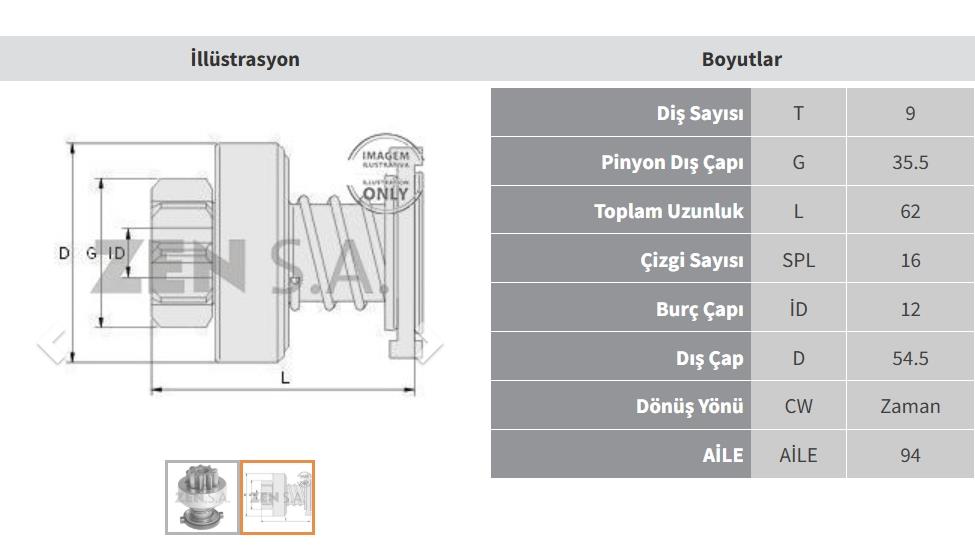 ZEN1158-Marş Dişlisi